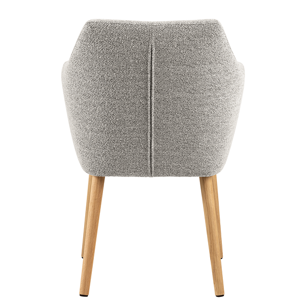 Armlehnenstuhl NICHOLAS - Bouclé Stoff Moena: Grau - Einzelstuhl