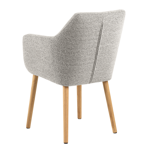 Armlehnenstuhl NICHOLAS - Bouclé Stoff Moena: Grau - Einzelstuhl