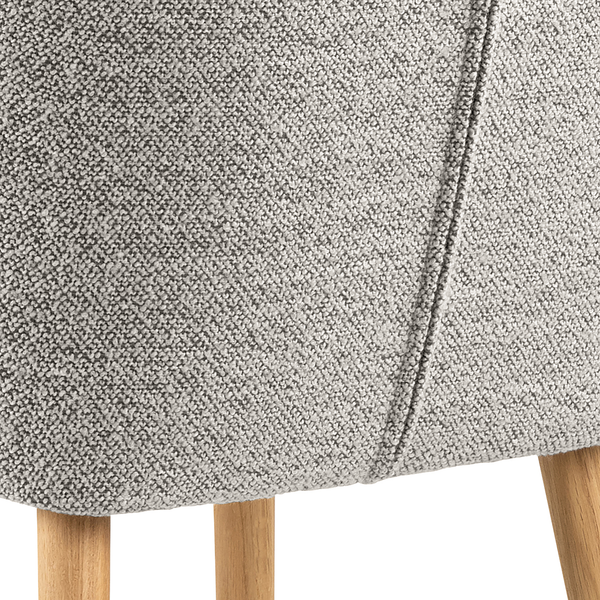 Armlehnenstuhl NICHOLAS - Bouclé Stoff Moena: Grau - Einzelstuhl