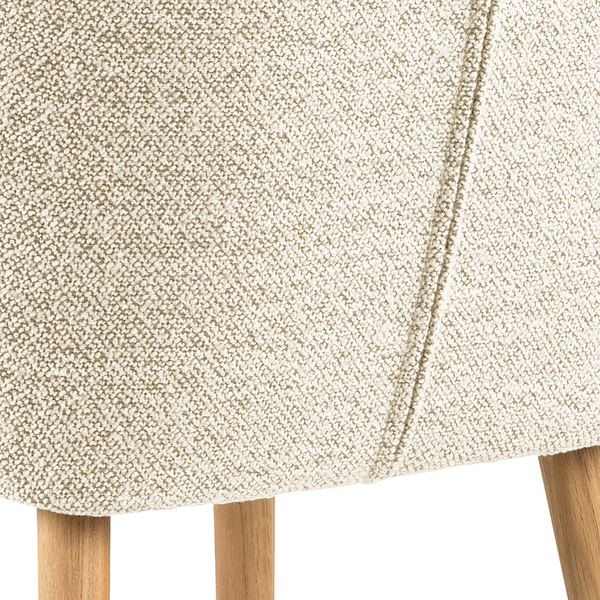 Armlehnenstuhl NICHOLAS - Bouclé Stoff Moena: Creme - Einzelstuhl