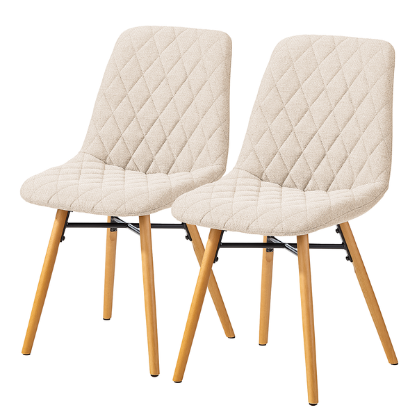 Polsterstuhl Farelas - Webstoff Stefka: Beige - 2er Set