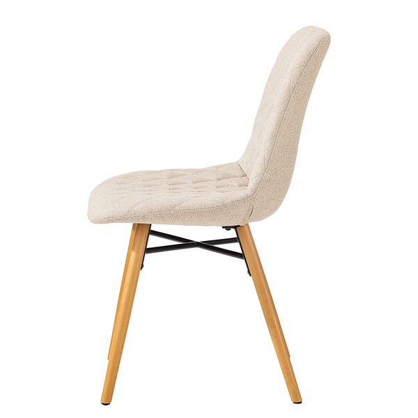 Polsterstuhl Farelas - Webstoff Stefka: Beige - 2er Set