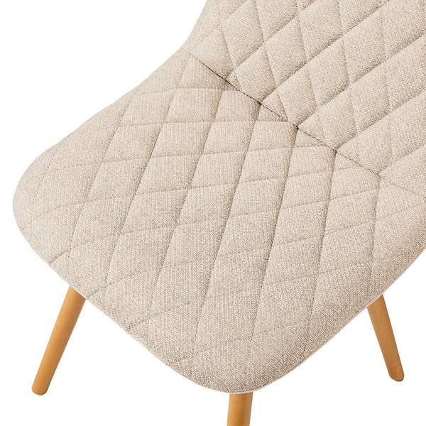 Polsterstuhl Farelas - Webstoff Stefka: Beige - 2er Set