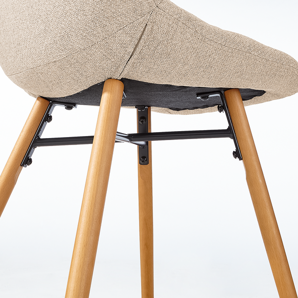 Polsterstuhl Farelas - Webstoff Stefka: Beige - 2er Set