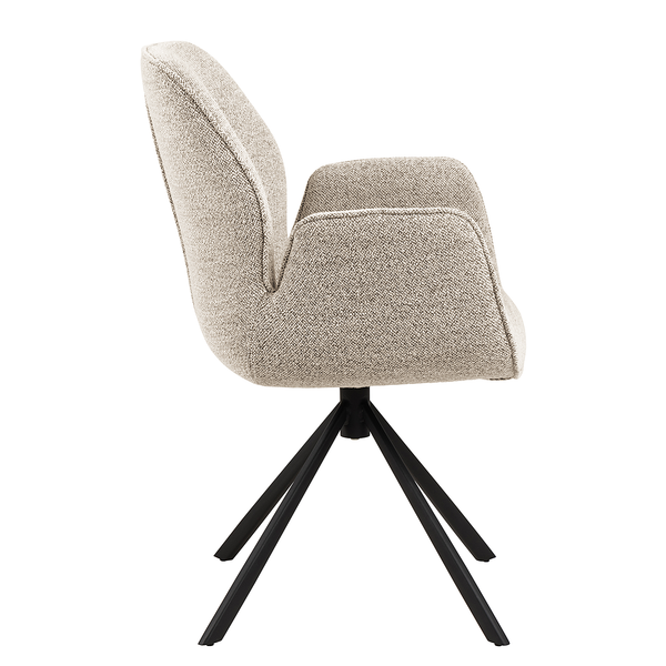 Drehbarer Armlehnenstuhl MORINI - Bouclé Stoff Moena: Beige