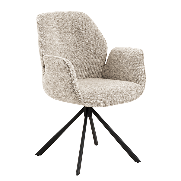 Drehbarer Armlehnenstuhl MORINI - Bouclé Stoff Moena: Beige