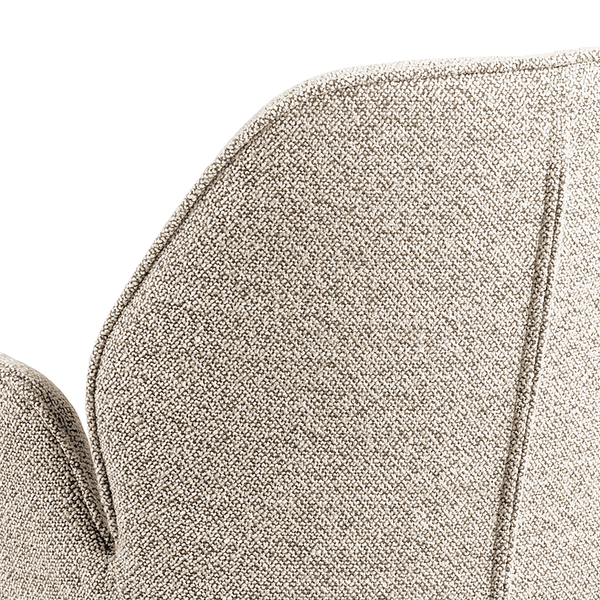 Drehbarer Armlehnenstuhl MORINI - Bouclé Stoff Moena: Beige