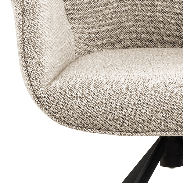 Drehbarer Armlehnenstuhl MORINI - Bouclé Stoff Moena: Beige