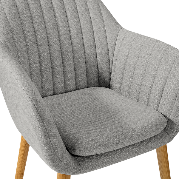 Armlehnenstuhl TILANDA Typ A - Webstoff Stefka: Hellgrau - 1er Set