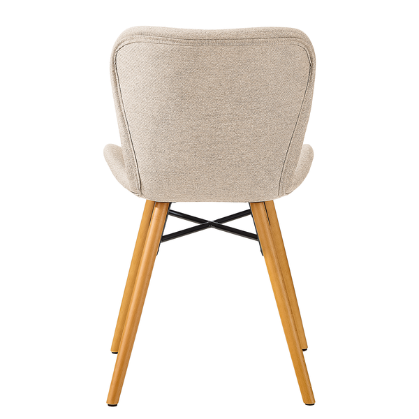 Polsterstuhl LIVARAS - Webstoff Stefka: Beige - Buche Hell - 2er Set