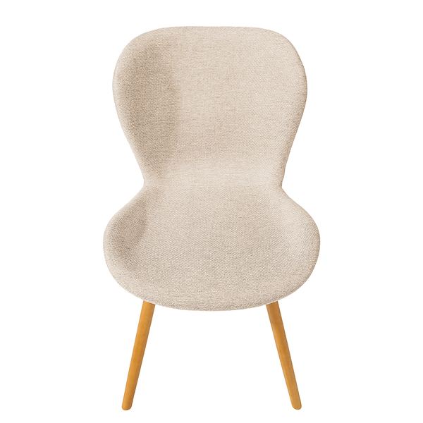 Polsterstuhl LIVARAS - Webstoff Stefka: Beige - Buche Hell - 2er Set