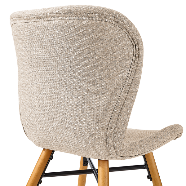 Polsterstuhl LIVARAS - Webstoff Stefka: Beige - Buche Hell - 2er Set