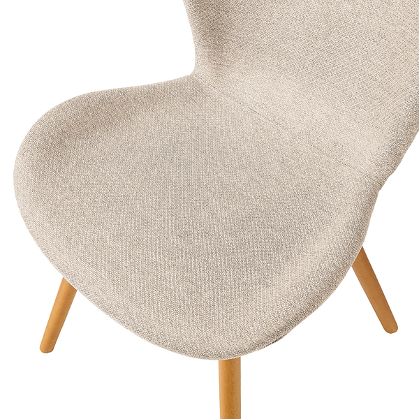 Polsterstuhl LIVARAS - Webstoff Stefka: Beige - Buche Hell - 2er Set