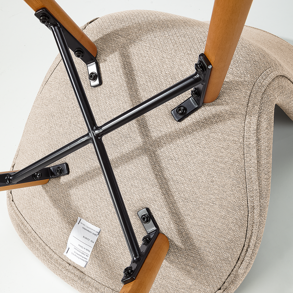 Polsterstuhl LIVARAS - Webstoff Stefka: Beige - Buche Hell - 2er Set