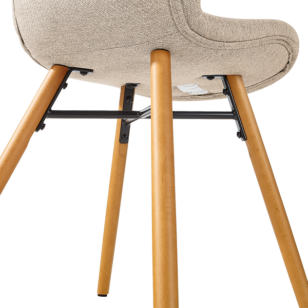 Polsterstuhl LIVARAS - Webstoff Stefka: Beige - Buche Hell - 2er Set
