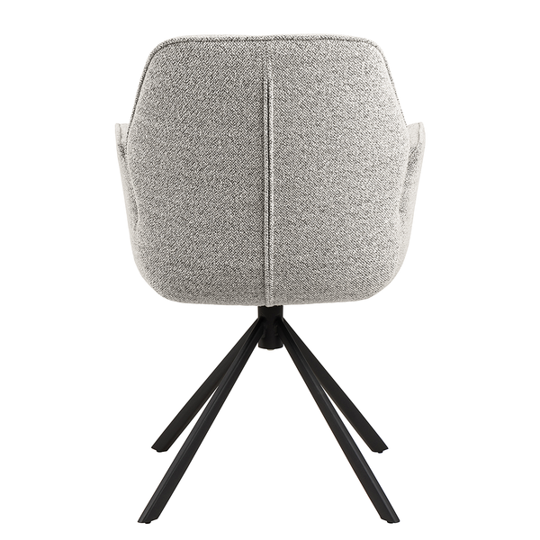 Drehbarer Armlehnenstuhl MORINI - Bouclé Stoff Moena: Grau