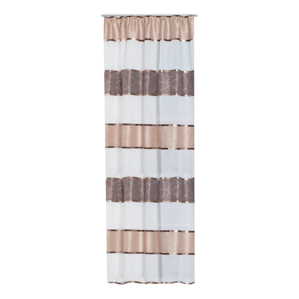Vorhang mit Kräuselband Walter - Polyester - Cappuccino - 140 x 145 cm