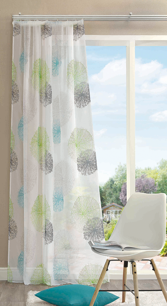 Vorhang mit Kräuselband Rawlins - Polyester - Grün - 140 x 245 cm