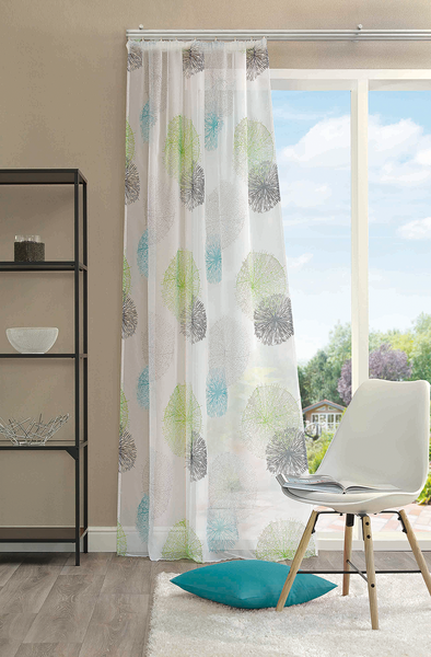 Vorhang mit Kräuselband Rawlins - Polyester - Grün - 140 x 245 cm