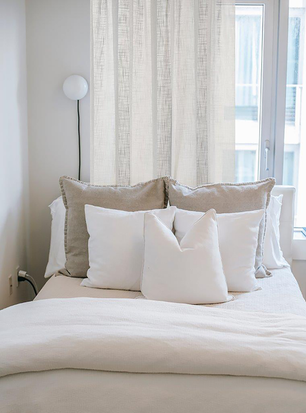 Fertiggardine Softy - Polyester - Wollweiß - 140 x 160 cm