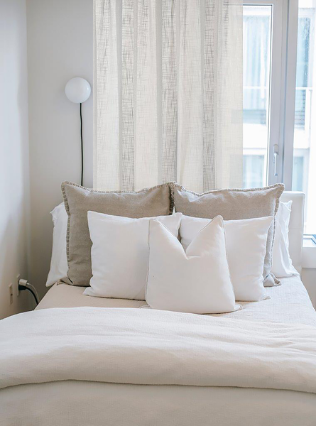 Fertiggardine Softy - Polyester - Wollweiß - 140 x 225 cm