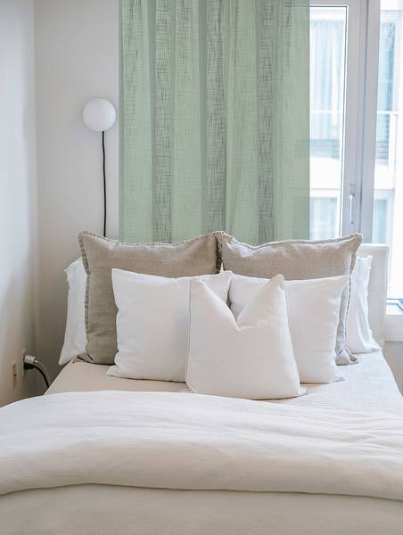 Fertiggardine Softy - Polyester - Pastellgrün - 140 x 225 cm