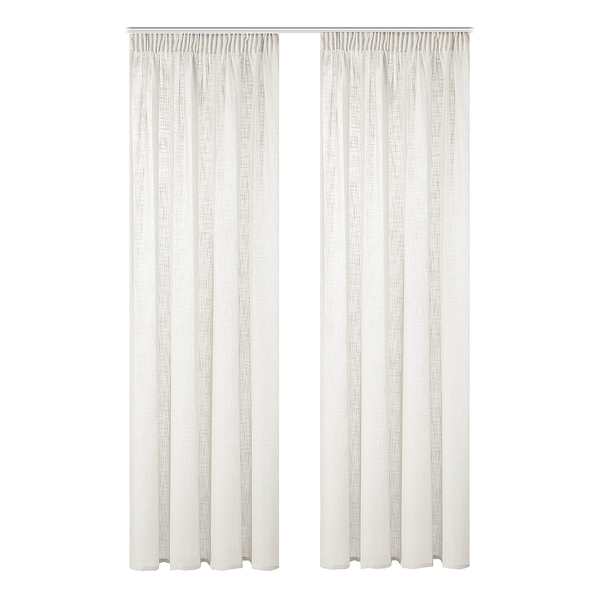 Fertiggardine Softy 2er-Set - Polyester - Wollweiß - 140 x 225 cm