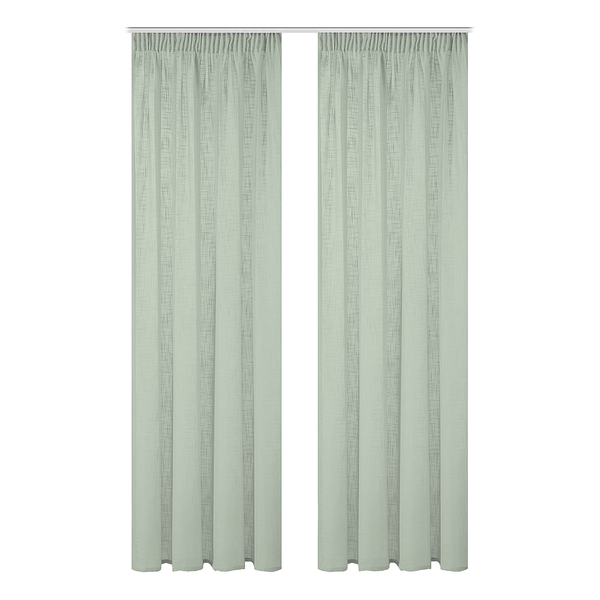 Fertiggardine Softy 2er-Set - Polyester - Pastellgrün - 140 x 225 cm