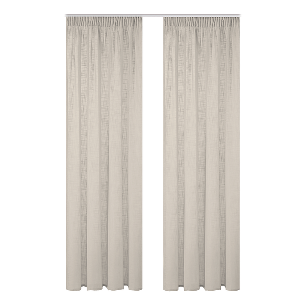 Fertiggardine Softy 2er-Set - Polyester - Taupe - 140 x 160 cm