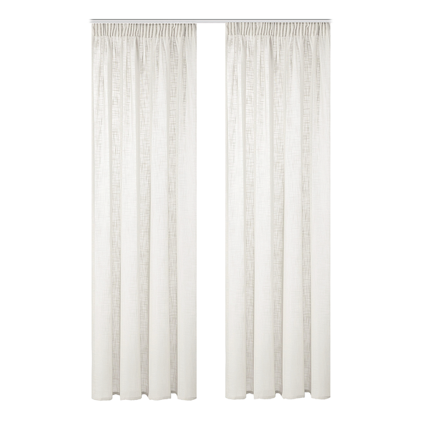 Fertiggardine Softy 2er-Set - Polyester - Wollweiß - 140 x 245 cm