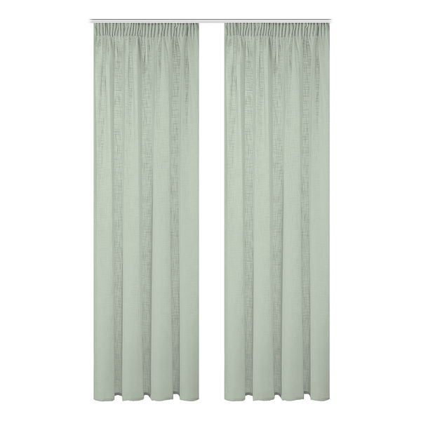 Fertiggardine Softy 2er-Set - Polyester - Pastellgrün - 140 x 245 cm