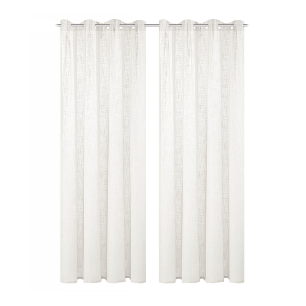 Ösenschal Softy 2er-Set - Polyester - Wollweiß - 140 x 225 cm