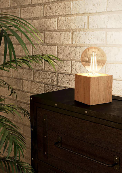Tischleuchte Prestwick - Holzwerkstoff - 1-flammig - Beige