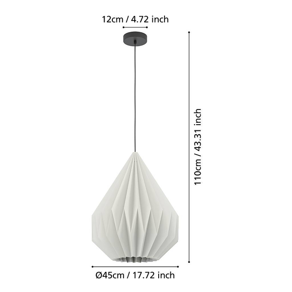 Pendelleuchte Minting - Stahl / Papier - 1-flammig - Durchmesser: 45 cm