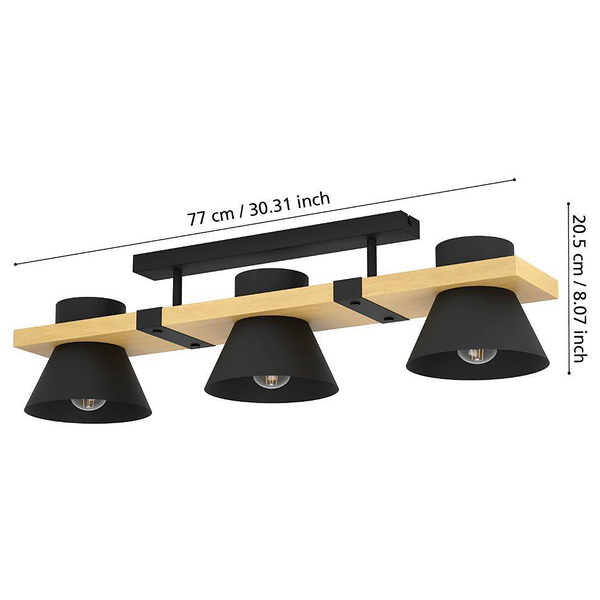 Deckenleuchte Maccles - Stahl - 3-flammig