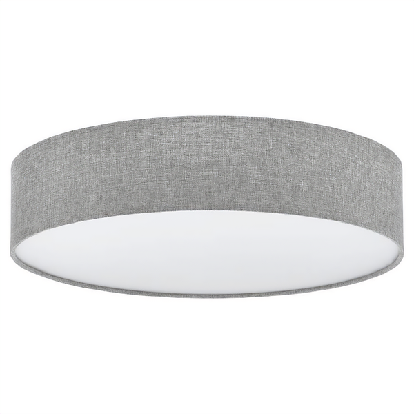 Deckenleuchte Pasteri Typ B - Stahl / Leinen - 3-flammig - Grau - Flammenanzahl: 3