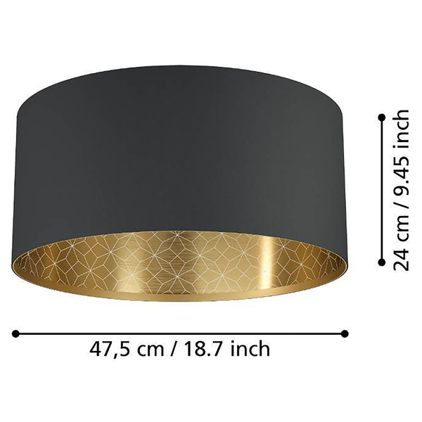 Deckenleuchte Zaragoza - Stahl / Mischgewebe - 1-flammig