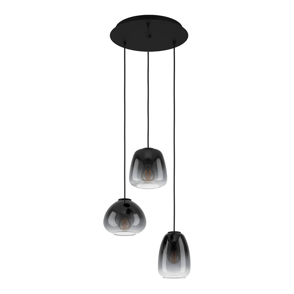 Pendelleuchte Aguilares Typ B - Stahl / Spiegelglas - 3-flammig