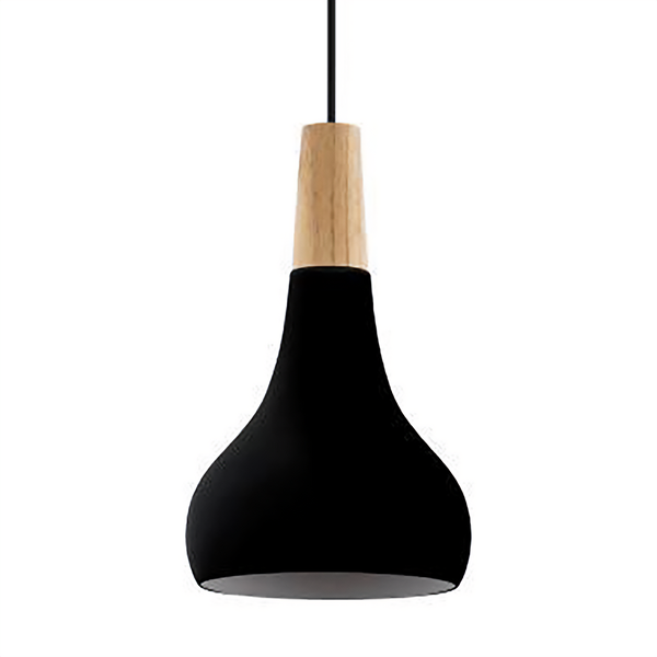 Pendelleuchte Sabinar - Stahl - 1-flammig - Schwarz - Durchmesser: 18 cm