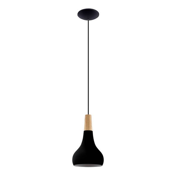 Pendelleuchte Sabinar - Stahl - 1-flammig - Schwarz - Durchmesser: 18 cm