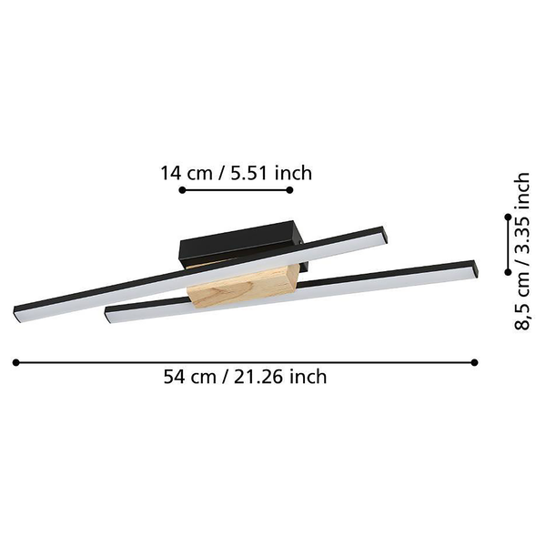 Wandleuchte Panagria - Stahl / Polycarbonat - 2-flammig