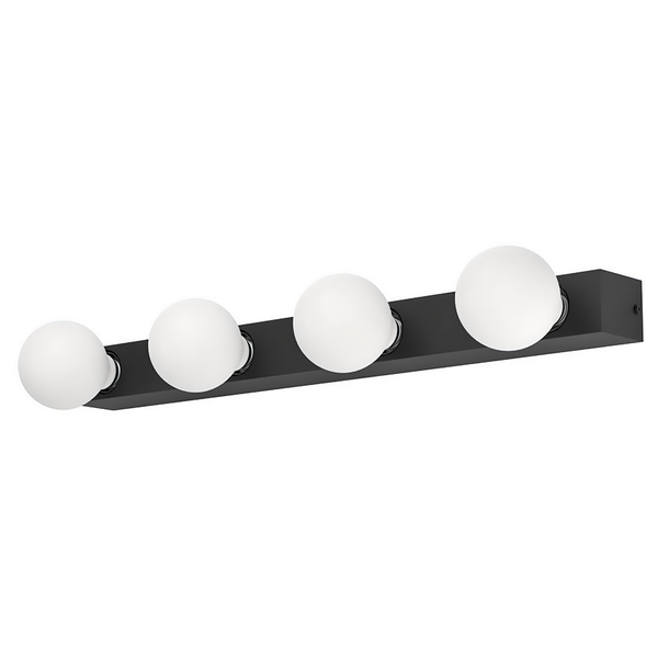 Wandleuchte Guanal - Stahl / Aluminium - 4-flammig - Schwarz