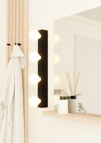 Wandleuchte Guanal - Stahl / Aluminium - 4-flammig - Schwarz