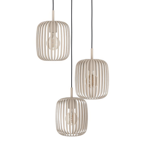 Pendelleuchte Romazzina - Stahl - 3-flammig - Beige