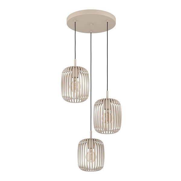 Pendelleuchte Romazzina - Stahl - 3-flammig - Beige