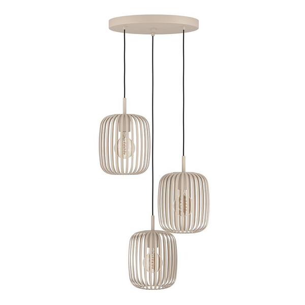 Pendelleuchte Romazzina - Stahl - 3-flammig - Beige