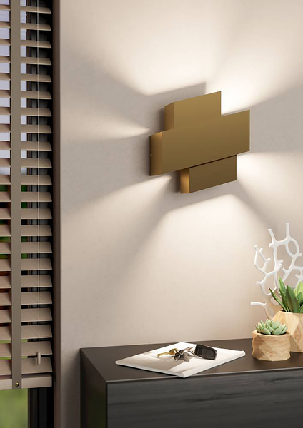 Wandleuchte Timparossa - Stahl - 1-flammig - Gold