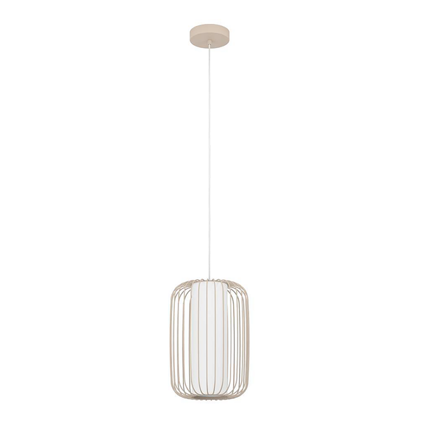 Pendelleuchte Terrarosa - Stahl / Mischgewebe - 1-flammig - Durchmesser: 24 cm