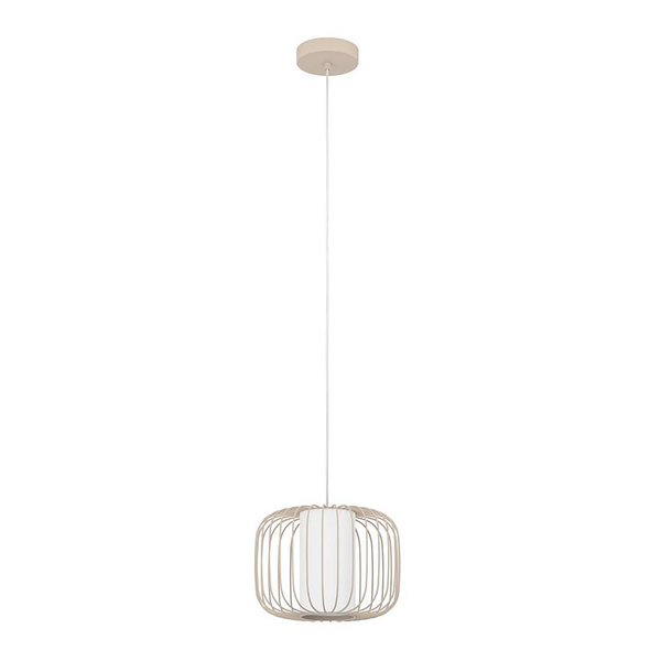 Pendelleuchte Terrarosa - Stahl / Mischgewebe - 1-flammig - Durchmesser: 29 cm