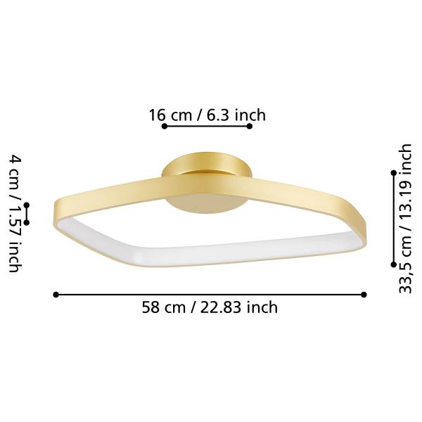 Deckenleuchte Vallerosa - Stahl / Polycarbonat - 1-flammig